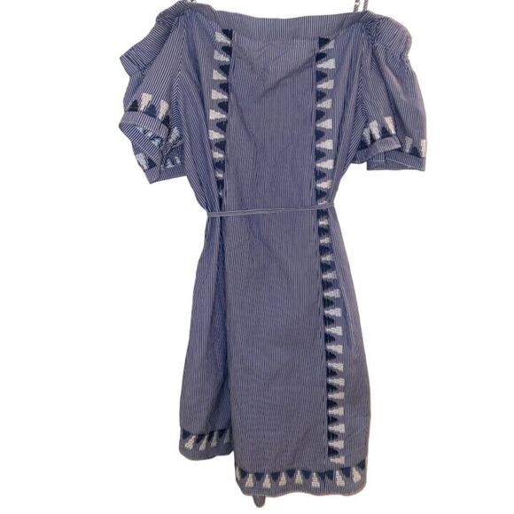 STELLA & DOT Beach Kai Emboidered Boho Cottagecore Stripe Cover Up L/XL - Picture 6 of 12